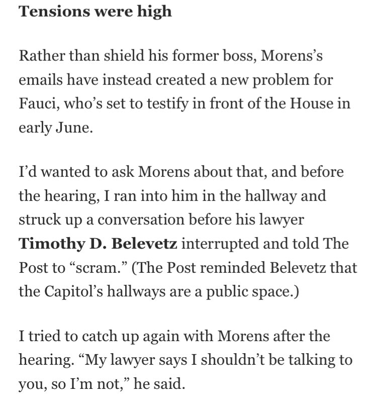 David Morens bragged about deleting emails and evading FOIA. His lawyer also seemed to have a loose grasp on how the Capitol’s public hallways work.