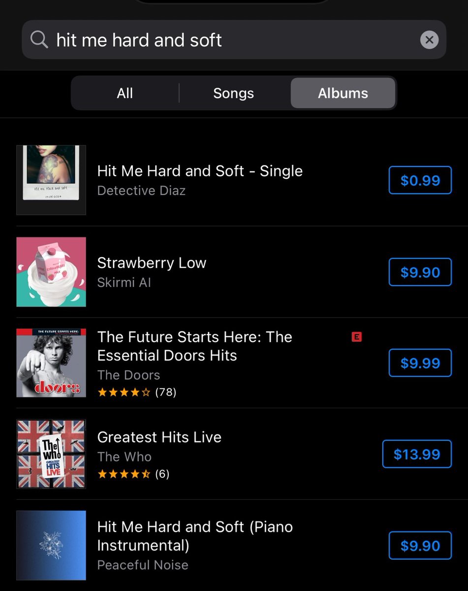 “HIT ME HARD AND SOFT” has suddenly disappeared from iTunes US.