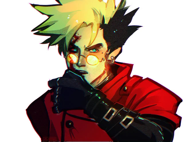 Man this compared to the first picture of vash fanart is scary lol #trigun 