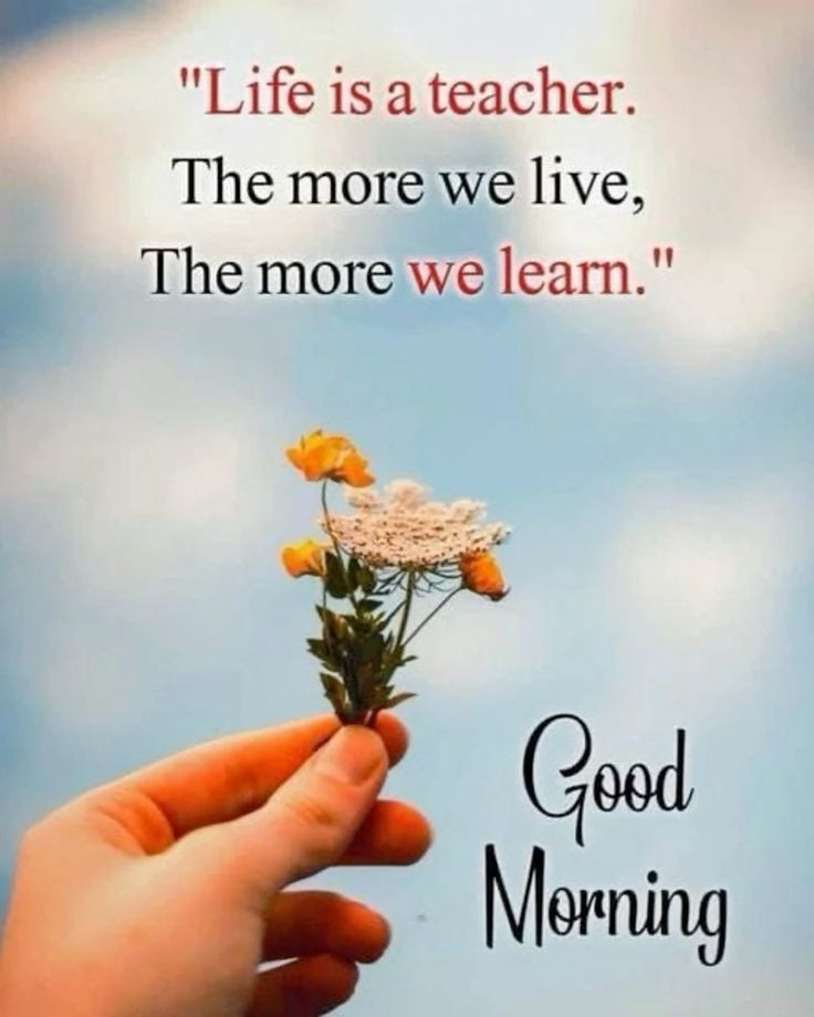 Life is a teacher. The more we live, the more we learn. #GoodMorning