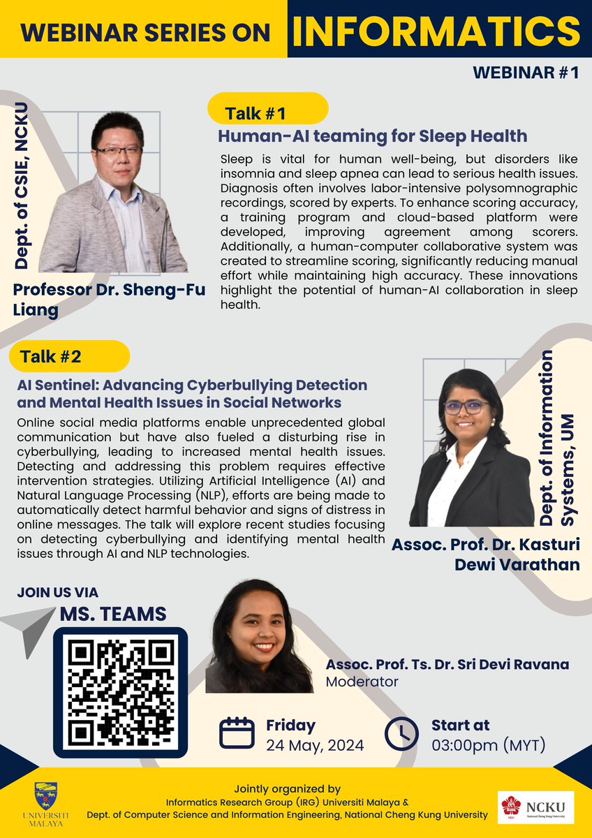 Webinar Series on Informatics
20 May 2024 | 3.00 pm