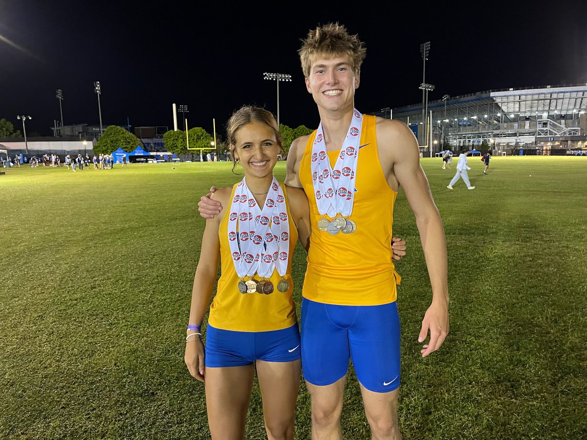 A remarkable State Meet from 2 remarkable athletes. Laurel scores 34 points individually, and helps add 6 more anchoring 4x4 (58.6) Miller scores 38 individually, and contributes an anchor leg for a State champion 4x4.