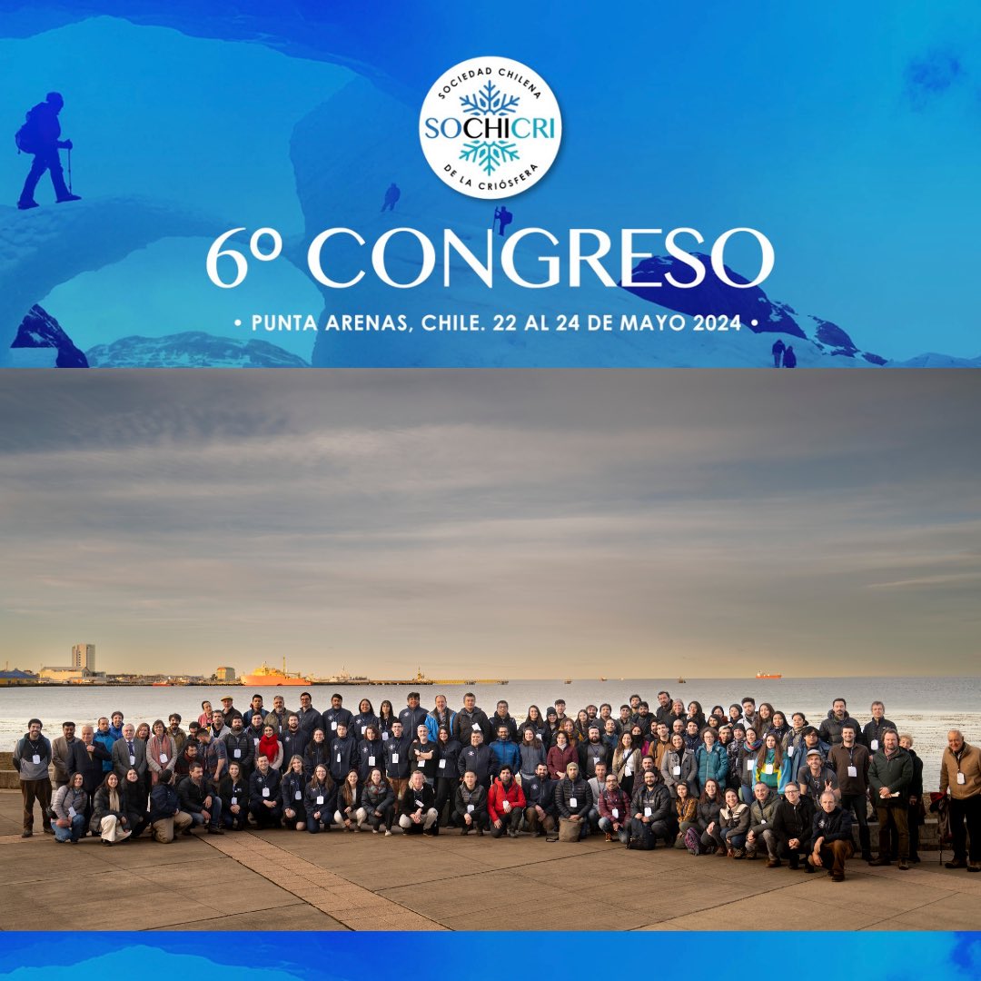 Con el Estrecho de Magallanes de fondo tomamos la foto grupal de nuestro Sexto Congreso de la Sociedad Chilena de la Criósfera (SOCHICRI)