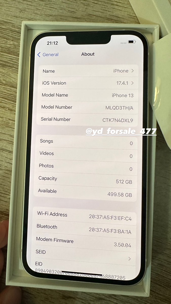 ส่งต่อ iphone 13 512GB สีขาว
สุขภาพแบต 92%
ไม่เคยเปลี่ยนแบตเปลี่ยนจอ สภาพใหม่มากค่ะ ใช้ประมาณปีเดียว
กล่องครบพร้อมสายชาร์จ แถมเคสน้องแมว 🐱

🙆‍♀️ ราคา 17,000 นัดรับ bts ได้ค่ะ 🙆‍♀️

#ไอโฟนมือสอง #โทรศัพท์มือสอง #มือถือมือสอง #ไอโฟนมือ2 #ไอโฟนมือสองราคาถูก #โทรศัพท์มือ2