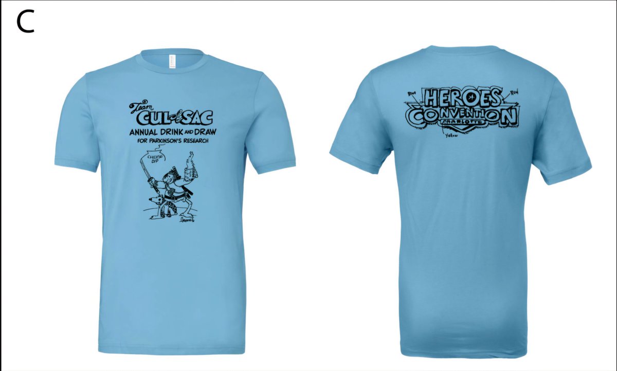 The shirt for the fans will be white. These are for my volunteer staff working the drink and draw.
Sergio Aragones and the late Richard Thompson. <a href="/realmikefox/">Michael J. Fox</a> <a href="/TEAMFOX/">Team Fox</a> <a href="/heroesonline/">HEROESONLINE</a> 
#fupd