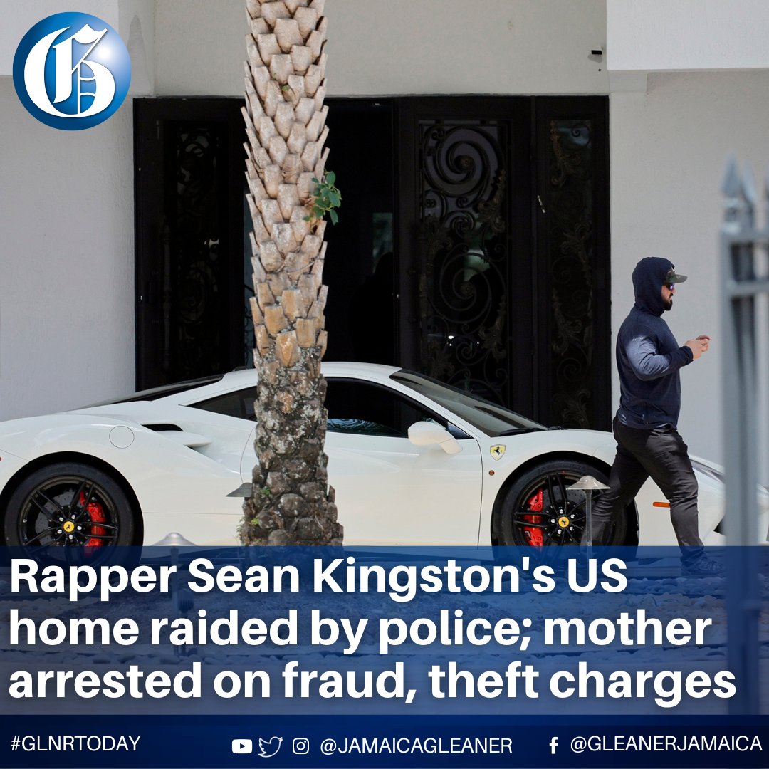 Police raided rapper Sean Kingston's rented South Florida mansion on Thursday and arrested his mother on fraud and theft charges that an attorney says stems partly from the installation of a massive TV at the home. Read more: jamaica-gleaner.com/article/news/2… #GLNRToday