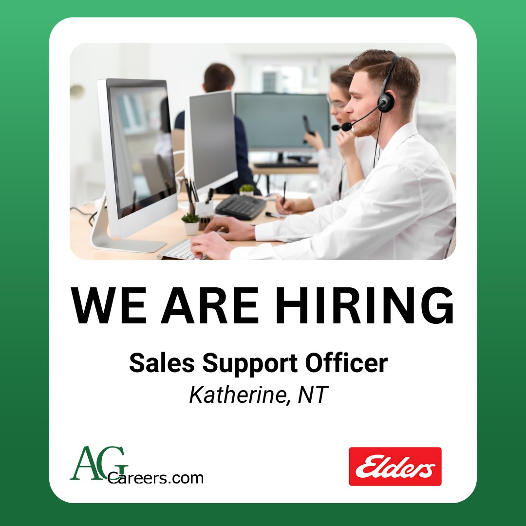 .@EldersLimited is #Hiring a Sales Support Officer!

This role will provide support in all areas of the sales process as well as assisting with running the office.

Discover more on #AgCareers: ow.ly/u03P50RK8qe