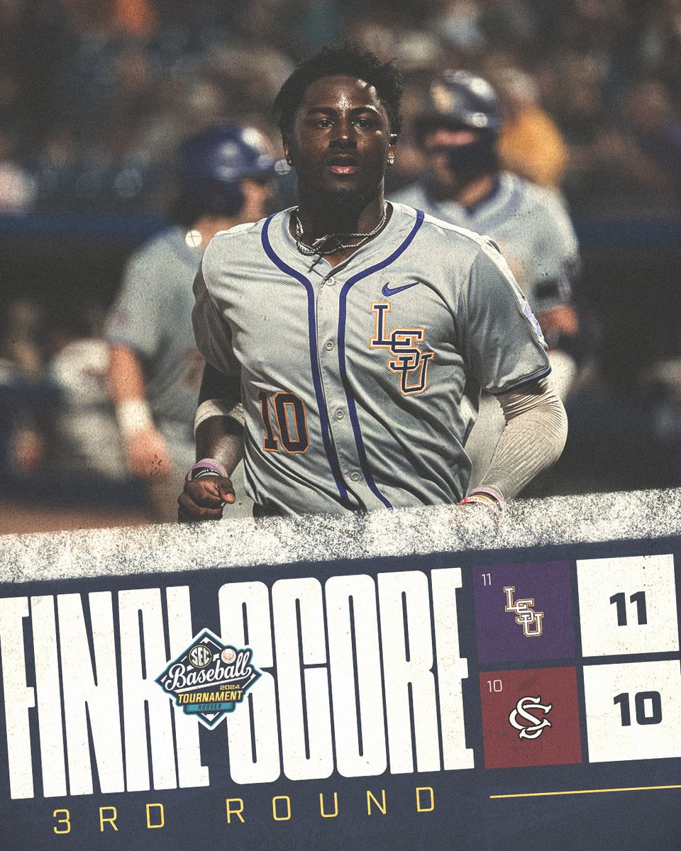 BRASWELL PLAYS SPOILER 🚨 11-seed @LSUbaseball comes-from-behind in the 9th to continue an incredible run to the semis! #SECBSB x #SECTourney