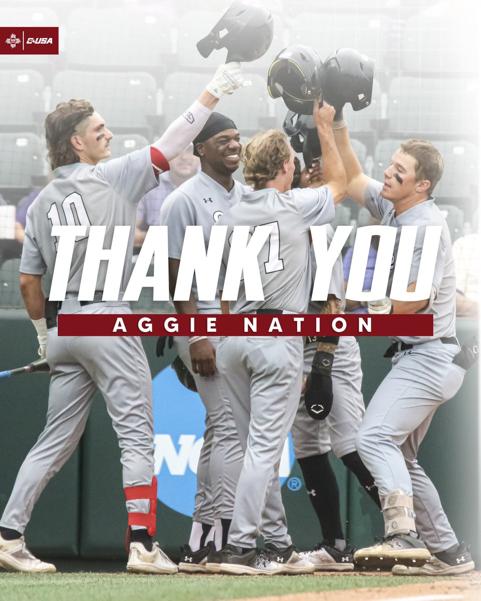 NMStateBaseball's tweet photo. First year in Conference USA is in the books. 

Thank you Aggie Nation for all of the support!

#AggieUp https://t.co/lKhtSQe963