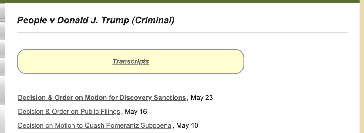 Just got irrationally excited at a new entry on the NY Trump trial public docket thinking it was jury instructions...only to realize it was the written decision for a ruling Justice Merchan issued from the bench back in March. In other words, it's time for bed.