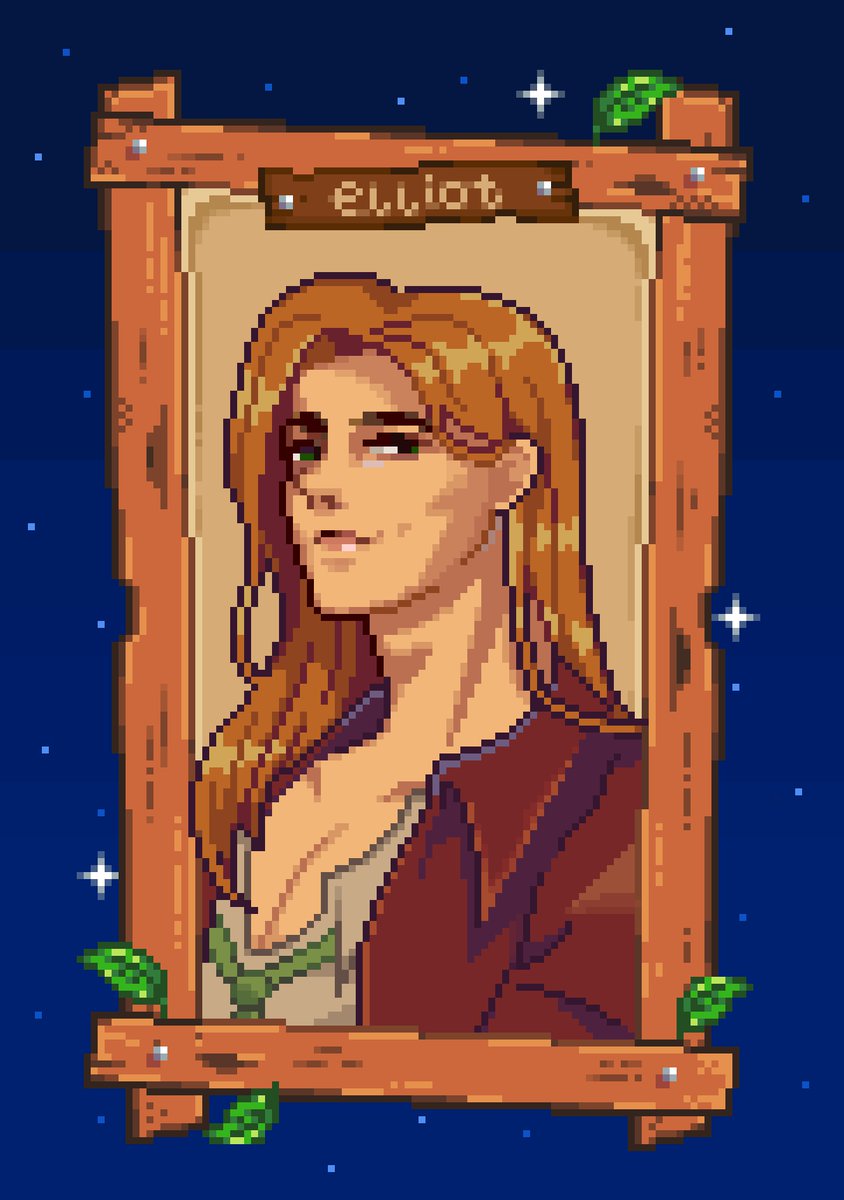 Elliot in my style 🤎 #pixelart #stardewvalley I struggled a bit with the face angle here but hopefully I managed to capture his charms!