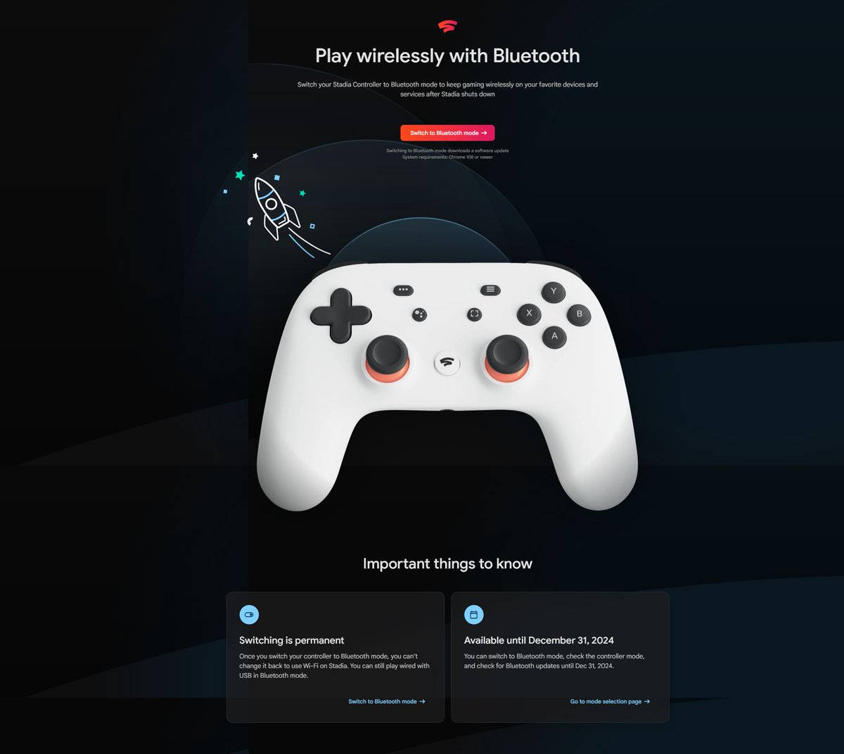 Wario64's tweet photo. 7 months left to enable Bluetooth on a Stadia Controller https://t.co/SjOh0udVYG https://t.co/9wXFqRxnax