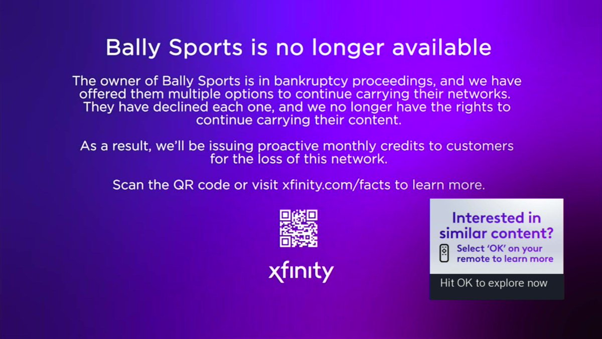 here's what it looked like on comcast