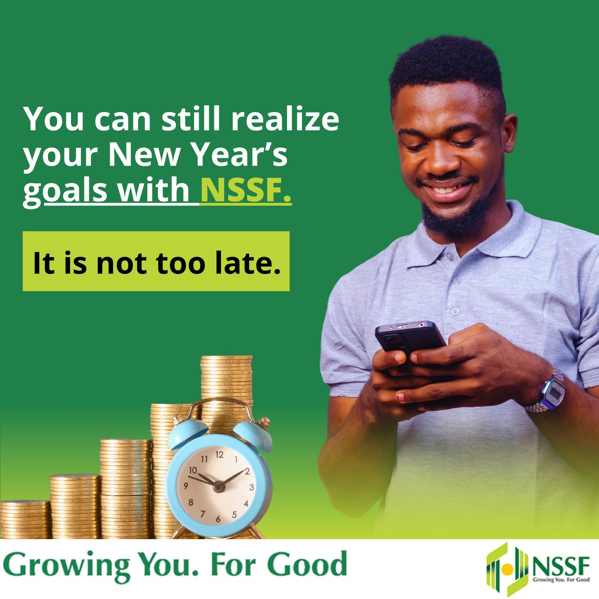 Have you started on any of your savings New Year goals? It is not too late to start. NSSF allows you to save regularly for your future and retirement. Start saving today! #LeavingNoOneBehind