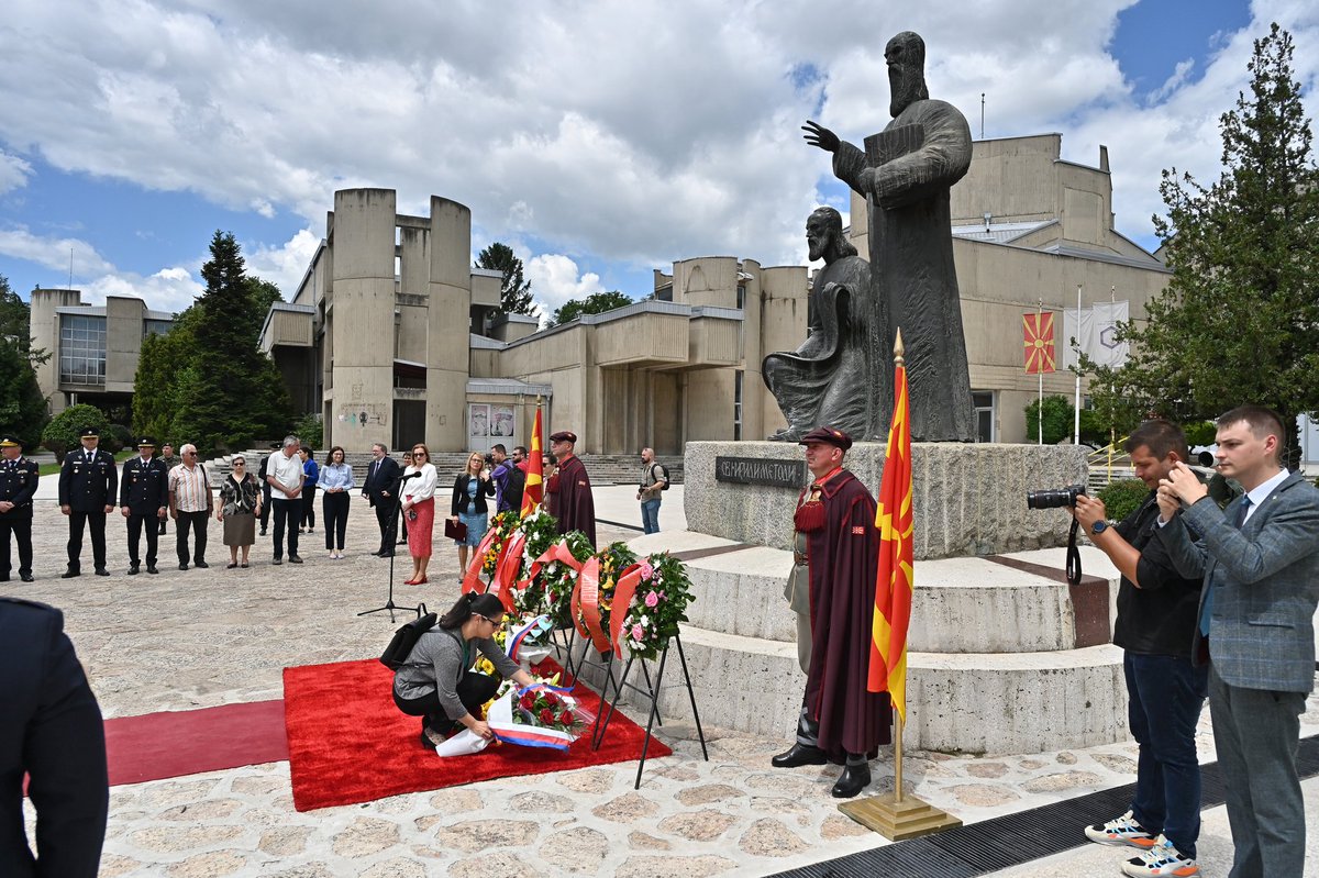 Happy Ss. Cyril and Methodius Day! Deputy Head of Mission was honored to lay the flowers at the University of Ss. Cyril and Methodius in Skopje.