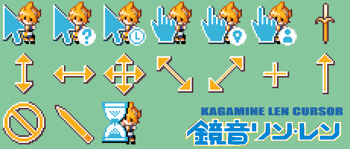 wobbuuu's tweet photo. KAGAMINE LEN CURSOR IS HERE!!!!
FINALLY!! (you kept asking for him)
come get your len🍌

He uses some of the same images as Rin so if you're already using Rin, you don't need to spend as much time replacing everything.

if you want him he will be in the replies <3 https://t.co/s2quX7Qebv