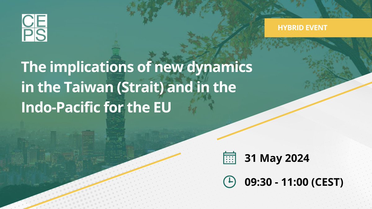 🔹 What is the impact of recent elections on EU-Taiwan relations? 🔹 What is the potential for Global Gateway cooperation with Taiwan? 🔹 How can security in the region impact European supply chains? This and much more under discussion on 31 May! JOIN US 👉