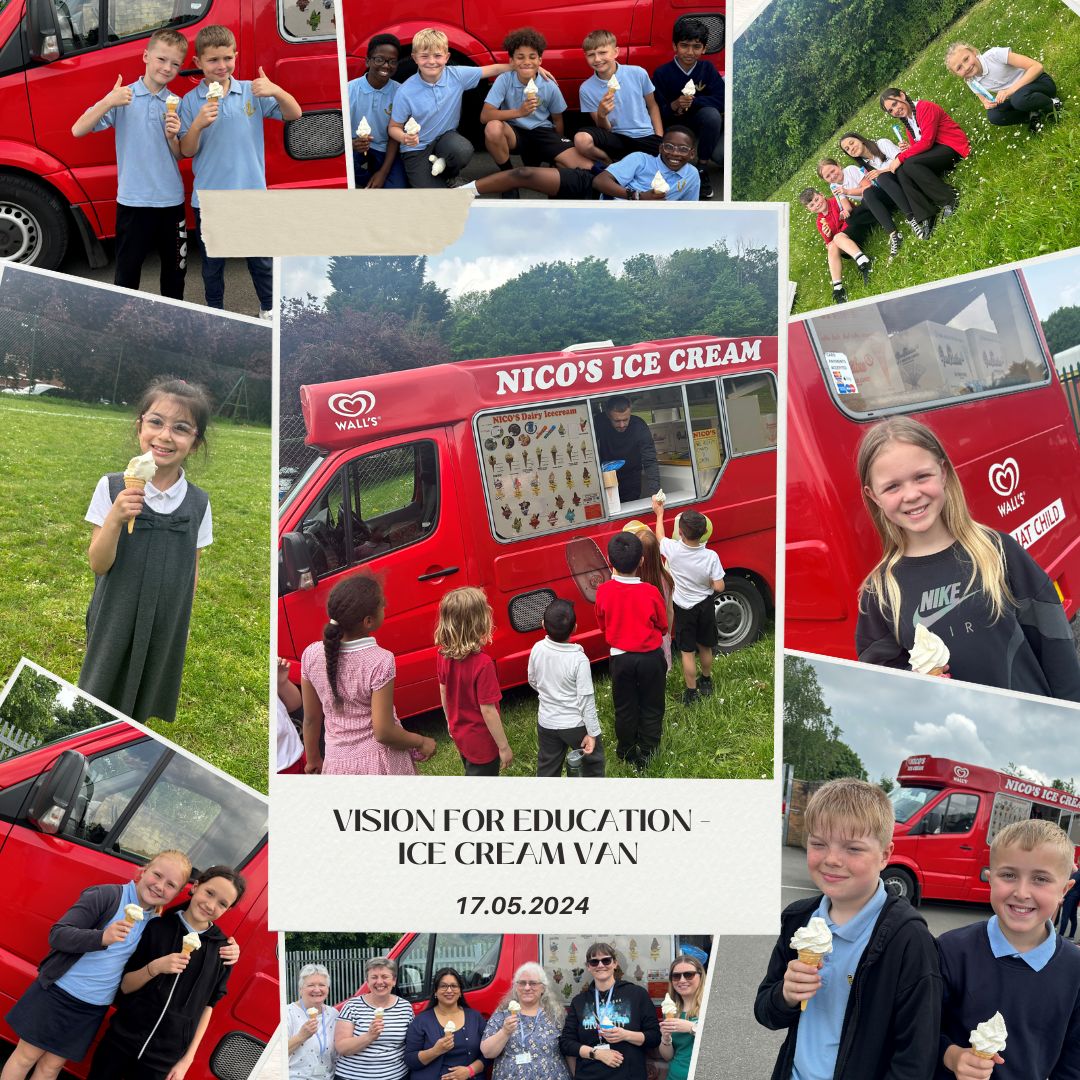 Ice cream van visit to some of our lovely client primary schools in Lincoln🍦😋

It's so nice to be able to do things like for local schools, all the students loved it 💜

#VisionforEducation