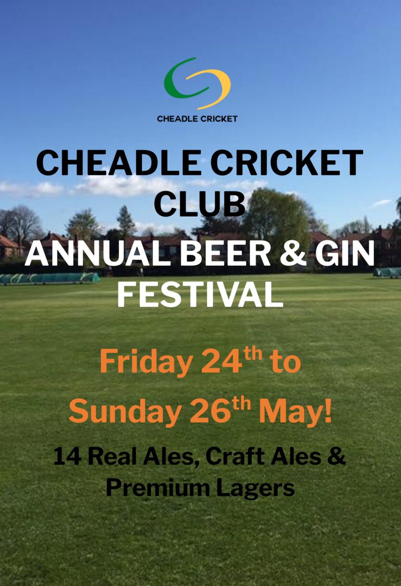 Cheadle Cricket (@cheadle_cc) on Twitter photo Doors open tonight!
All stars and BBQ tonight.
1st Cricket tomorrow followed by live music at 8pm.
T10 comp on Sunday including Cheadle and Uni of Manc with live music at 7pm from <a href="/jayorchardmusic/">Jay Orchard</a>
Come on down and sample the beers! Doors open tonight!
All stars and BBQ tonight.
1st Cricket tomorrow followed by live music at 8pm.
T10 comp on Sunday including Cheadle and Uni of Manc with live music at 7pm from <a href="/jayorchardmusic/">Jay Orchard</a>
Come on down and sample the beers!