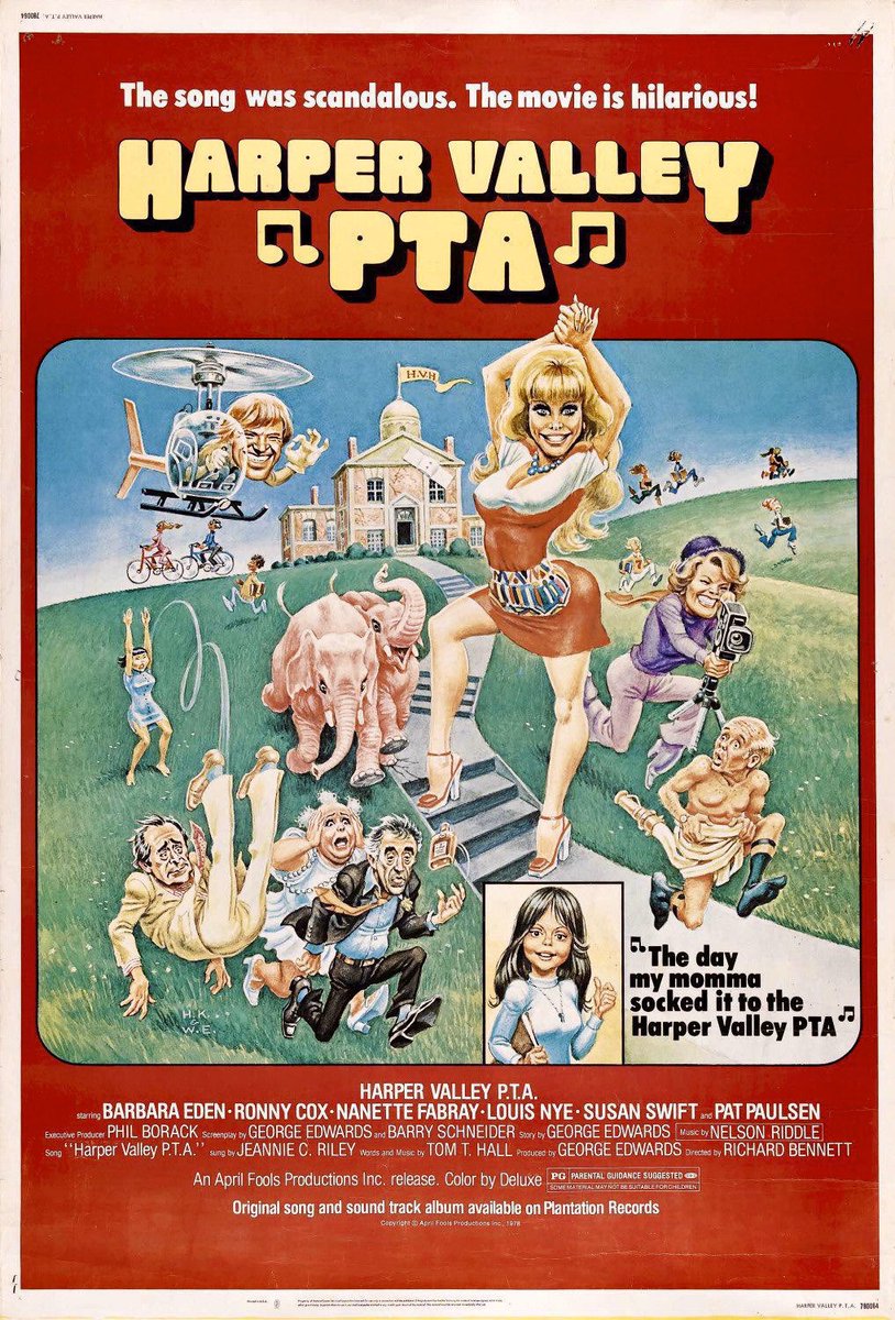 🎬MOVIE HISTORY: 46 years ago today, May 23, 1978, the movie ‘Harper Valley PTA’ opened in theaters! #BarbaraEden #RonnyCox #NanetteFabray #LouisNye #JohnFiedler #RonMasak #ClintHoward #SusanSwift #PatPaulsen #AmzieStrickland #BobHastings #AudreyChristie #MollyDodd #FayDeWitt
