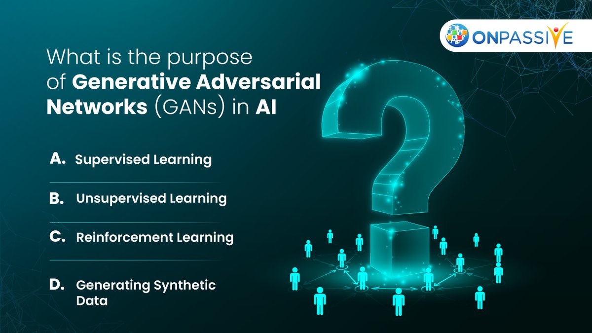 Challenge your expertise with our quiz contest. Drop your answers in the comment section. #ONPASSIVE #AI #Quiz #QuizTime #learningisfun #CommentNow #gans