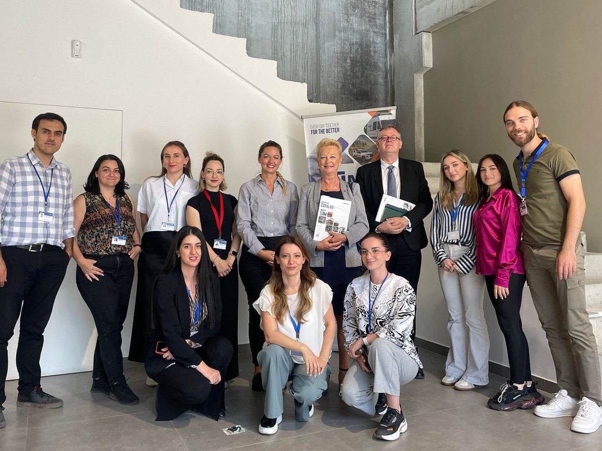 CatherineSuard's tweet photo. Impressive visit to #TIMAK, an exemple of innovative industrial development of Albania 🇦🇱, giving a full meaning to #womenempowerment . 🙏 @ArjetaPuca and her team for their warm welcome. Very excited by their participation to @cogeseurosatory exhibition in Paris 🇫🇷 in June! https://t.co/ihhCAJkRfD