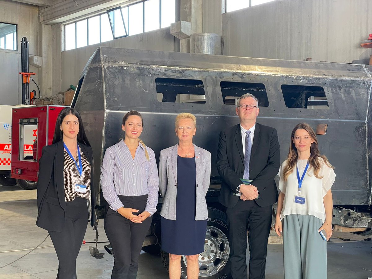 CatherineSuard's tweet photo. Impressive visit to #TIMAK, an exemple of innovative industrial development of Albania 🇦🇱, giving a full meaning to #womenempowerment . 🙏 @ArjetaPuca and her team for their warm welcome. Very excited by their participation to @cogeseurosatory exhibition in Paris 🇫🇷 in June! https://t.co/ihhCAJkRfD