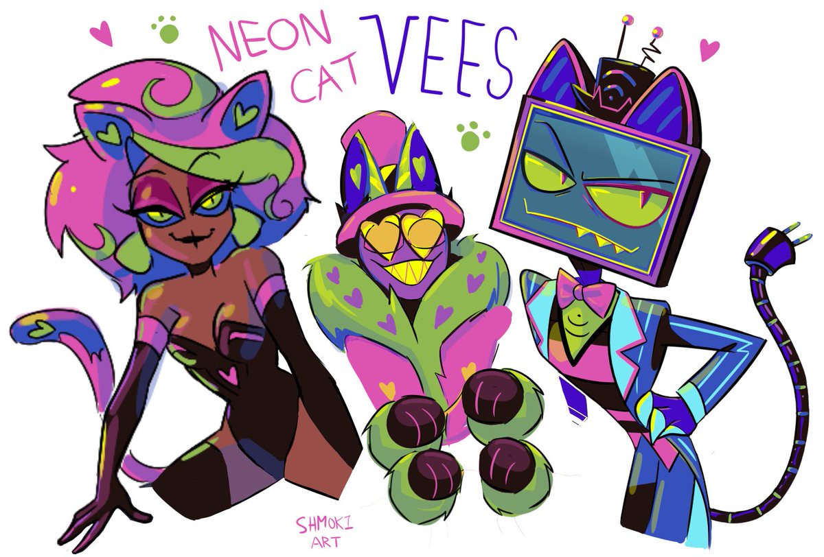 neon cat #Vees , I'm playing with colours :3
