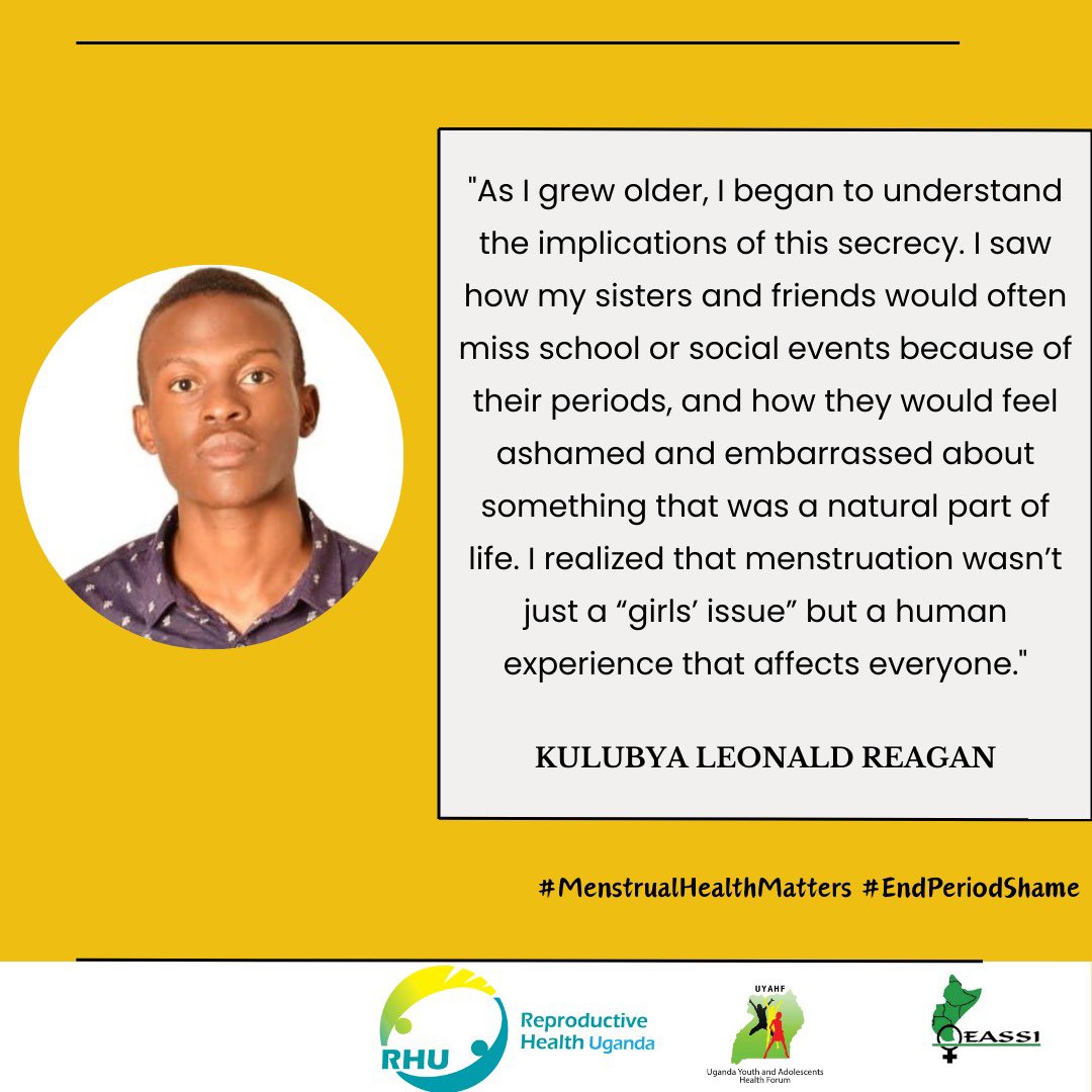 Regan took steps to educate himself about periods after realizing that his sisters would miss school during that time of the month. Through open conversations, men can help break stigma surrounding periods and create environment for women. #MenForMenstrualHealth