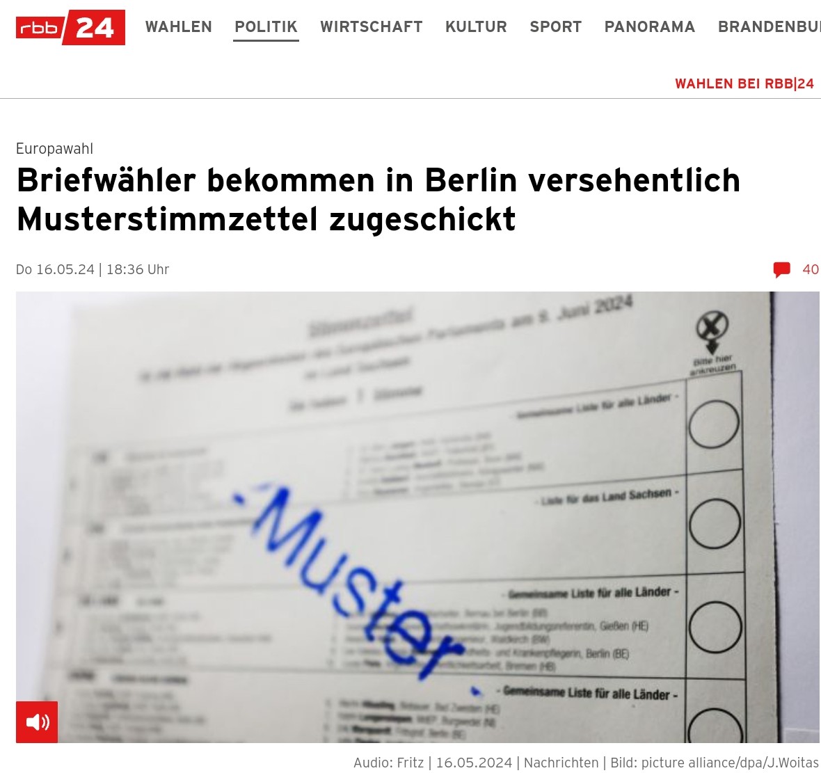 Warum gibt es seit den letzten Jahren wohl soviele Wahlpannen? Und schon im Vorfeld der Wahlen. Jetzt ist die Europawahl dran. Ob es das auch in anderen EU-Ländern gibt? Wir werden das an den Ergebnissen sehen. Das stinkt doch zu Himmel. #Wahlbetrug #Europawahlen #Wahlpanne