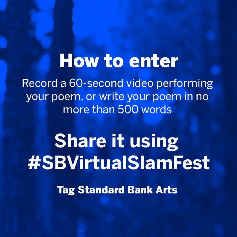 StandardBankArt's tweet photo. Are you ready to slam? 🎙️ 

Be part of the #SBVirtualSlamFest competition and stand a chance to WIN amazing prizes! *T&amp;Cs apply.