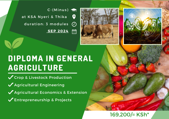 KSA_KEN's tweet photo. September Intake Ongoing.Apply Today to join #Kenya School of #Agriculture  a premier institution under @KilimoKe
#KSA #BETAkilimo  #KUCCPS https://t.co/mke8eTAYdn