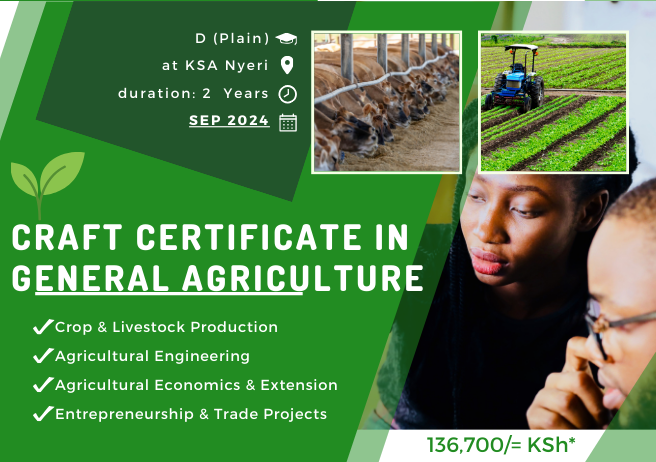 KSA_KEN's tweet photo. September Intake Ongoing.Apply Today to join #Kenya School of #Agriculture  a premier institution under @KilimoKe
#KSA #BETAkilimo  #KUCCPS https://t.co/mke8eTAYdn