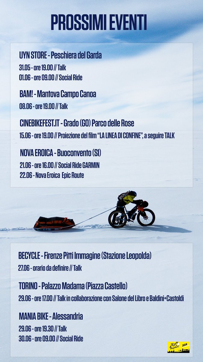 Buongiorno! Ecco il calendario eventi per il mese di Giugno. Sarà un inizio di estate pieno di racconti e.. chilometri in sella :)