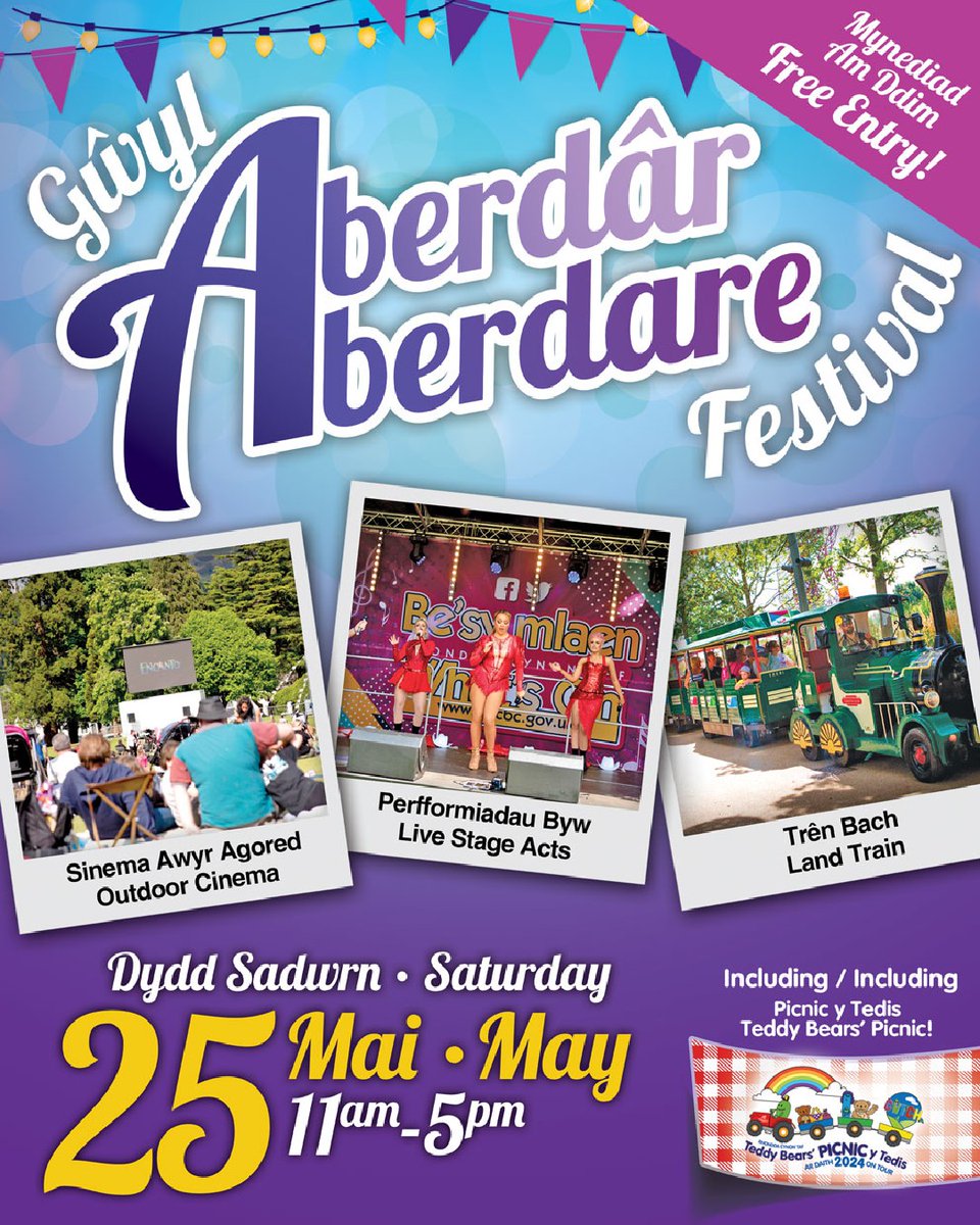 Aberdare Festival takes place in Aberdare Park tomorrow (Saturday 25th May). Lots of free family fun from 11am – 5pm! Parking info and more here orlo.uk/LNfxZ