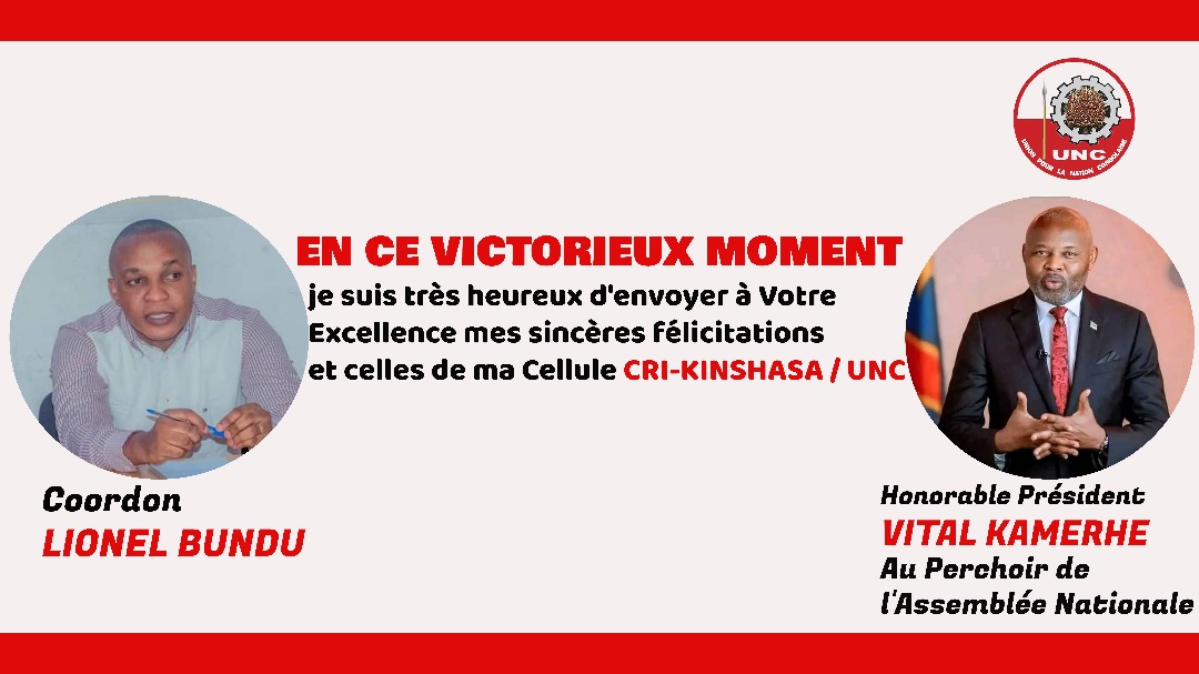 Le Président de L'AN Mon PN Congratulations <a href="/VitalKamerhe1/">Vital Kamerhe</a> fructueux Mandat welcome back honorable Président. 
<a href="/BillyKambale1/">Billy Kambale</a> <a href="/BunduIb/">Icha Bundu</a> <a href="/MichelMoto1/">Michel Moto Muhima</a> <a href="/felicien_f/">Félicien MBOYO MBENGO</a> <a href="/Didiertenge1/">Didier Tenge Litho</a> <a href="/GaborienM/">Hon Gaborian Mboma kumeza</a> <a href="/aphybad70/">Aphy Badaga Mubagwa O’ A.B.M. O’</a> <a href="/BenitoKiangudi/">Benito KIANGUDI NSAM 🇨🇩</a> <a href="/Bibishe6/">Bibishe Pascaline N</a> <a href="/NBalingi/">Nickson Balingi</a>.
TOUJOURS ENSEMBLE UNC.
