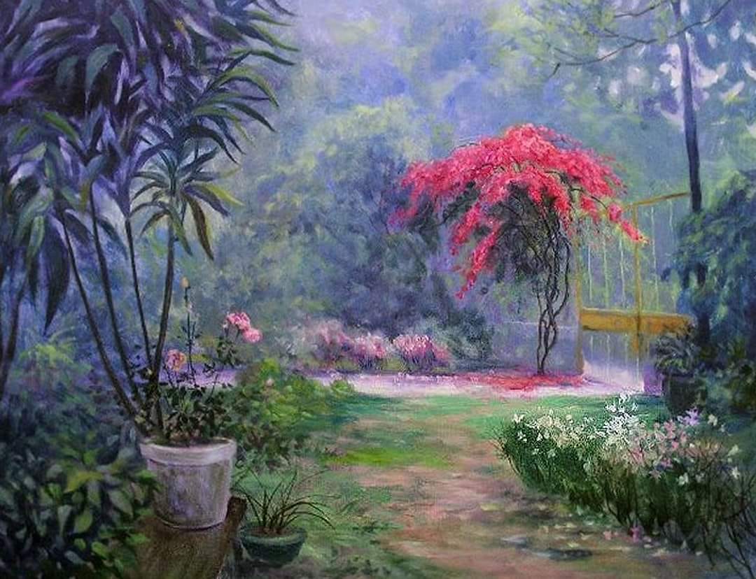 Bougainvillea.
K.W.Kwong.
Oil/Pastel