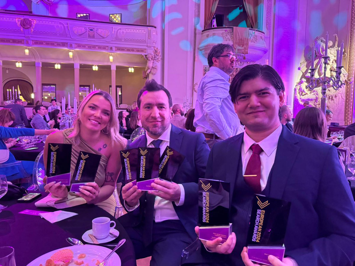 What a night! 🎉 Incredibly proud of the Re:signal team this morning for winning 7 #EUSearchAwards in Prague last night 🇨🇿 This included: 🏆 Best use of search - Retail / ecommerce (SEO) 🏆 Best use of search - B2C (SEO) 🏆 Best local campaign (SEO) 🏆 Best SEO campaign 🏆