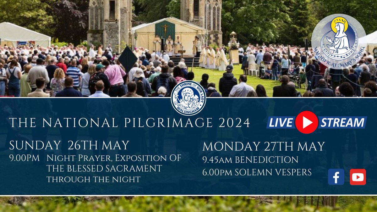 ShrineOLW's tweet photo. If you are unable to join us in person for the National Pilgrimage parts of it will be available via live-stream. Unfortunately, we are unable to live-stream the whole day due to the majority of the pilgrimage taking place in the Abbey Grounds.  https://t.co/iAzUQMaDS2 https://t.co/VrXOscXepx