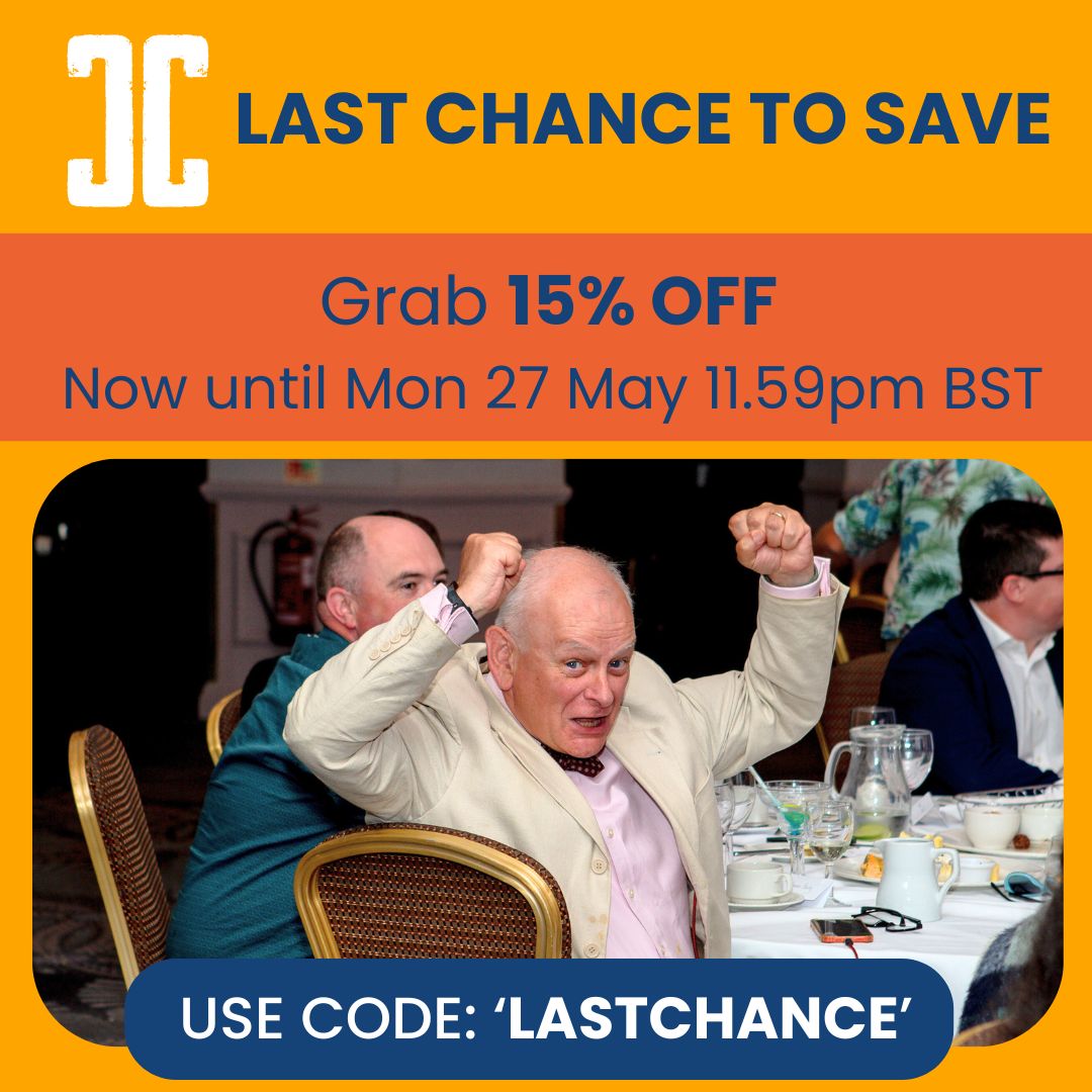 Not long now until CommCon London and SF! One last chance to save on tickets:   Get 15% off standard tickets until Mon 23.59 BST  Use the code 'LASTCHANCE'