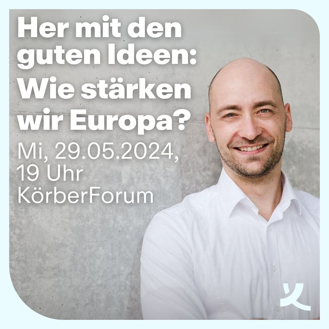 🌍 Wohin wird die Europäische Union nach der Wahl driften?

🎤 Milad Tabesch, @annarmpeters und <a href="/thegroeninger/">Theresa Gröninger</a> pitchen ihre Ideen für ein innovatives Europa und diskutieren mit <a href="/martin_speer/">Martin Speer</a>, wie wir Europa stärken können.

❗ Restplätze sichern: 👉 koerber-stiftung.de/veranstaltunge…
