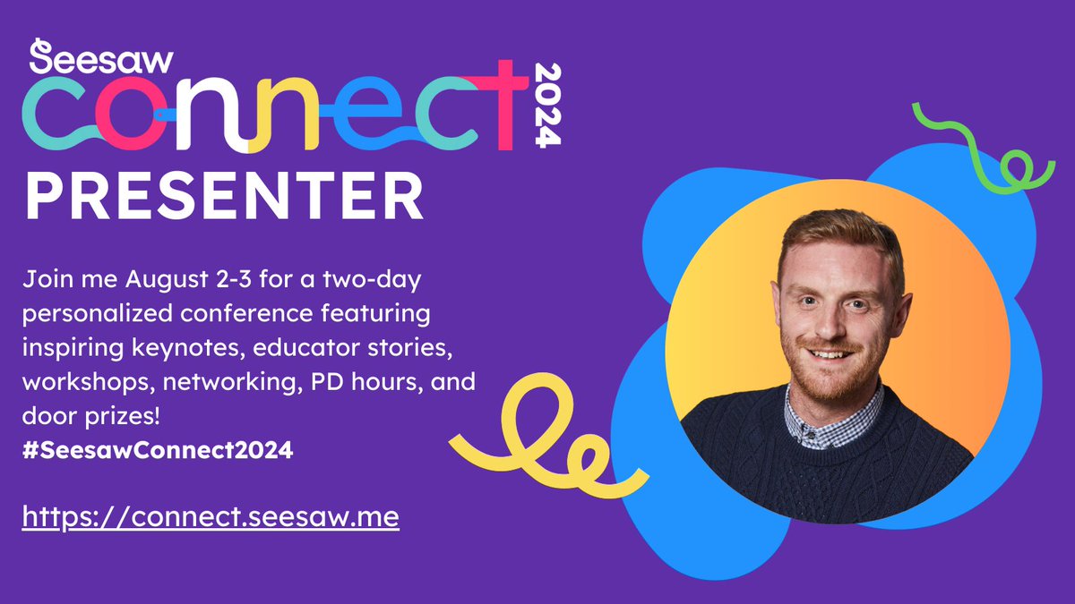 I'm excited to present at #SeesawConnect2024. It's shaping up to be a great event! The workshops, keynotes and networking will take place virtually over August 2nd and August 3rd, providing a boost of inspiration as we head into the next academic year. Don't miss it! @Seesaw