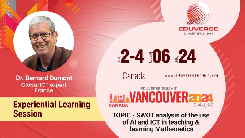 Meet Dr. Bernard Dumont, master of AI and its application in the educational domain, as a speaker at the #EduverseSummitCanada2024!

Register here: bit.ly/3IPddrn