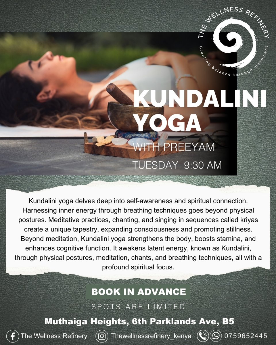 CommsMillo's tweet photo. Join The Wellness Refinery every Tuesday at 9:30 AM for a Kundalini Yoga class! Discover the amazing benefits of this transformative practice 🙌🏽
#millocommunications #prwithpassion #thewellnessrefinery #wellness #yoga https://t.co/pm36rXqDqf
