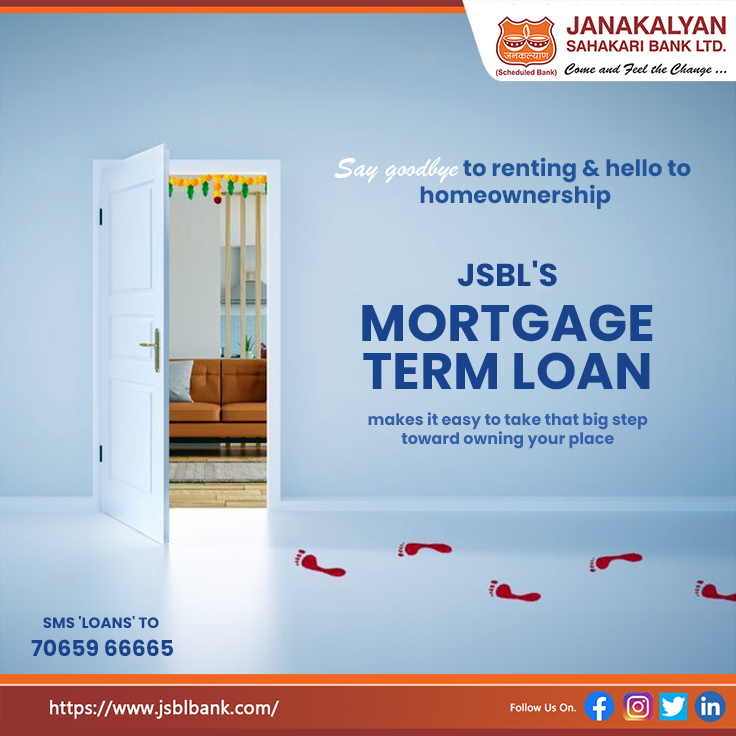 Why wait to make your dream home a reality? Our Mortgage Term Loans offer quick approvals and personalized solutions tailored to you. Let's take the first step toward your homeownership goals!

For more details SMS 'Loans' to 70659 66665

#MortgageLoan #JanakalyanSahakariBank