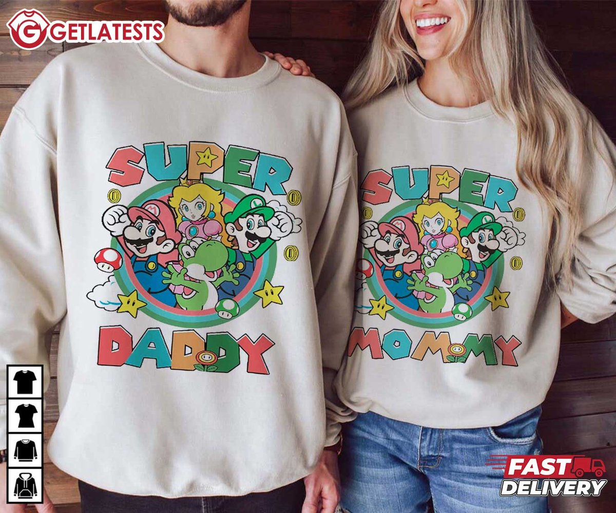 Super Mommy Super Daddy Mario Family Matching Shirt #mario #getlatests #FamilyMatchingShirt getlatests.com/product/super-…