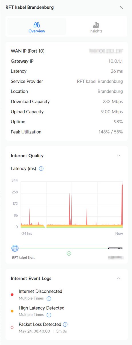 pixelbrain's tweet photo. @RFTkabel Moin,

Internet geht zwar wieder, aber die Leitungsqualität ist leider nicht optimal. Kabelmodem, eigener Router wurden neugestartet. siehe Bild https://t.co/jG8UBvG9U6