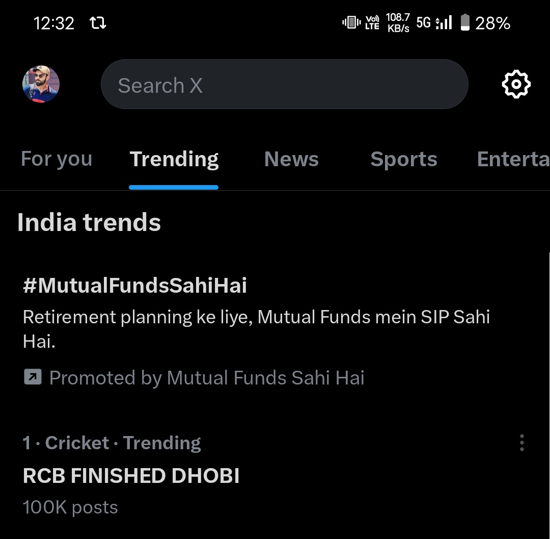 100k tweets within 90 minutes. Dhobians messed up with wrong FC this time. 😤

RCB FINISHED DHOBI