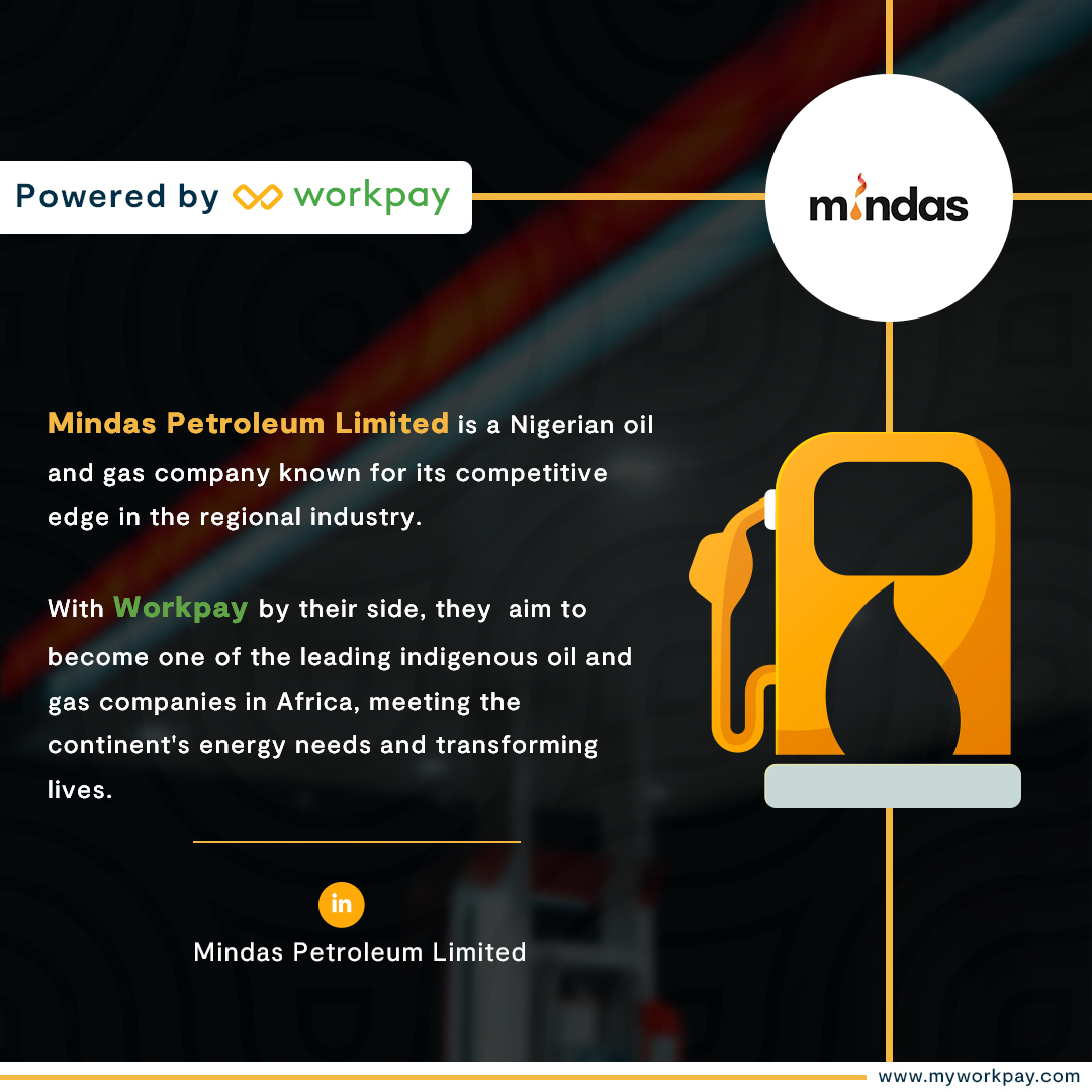 Mindas Petroleum’s journey with Workpay continues to inspire! 🌟 Their excellence in Nigeria’s oil and gas sector is matched by our innovative HR solutions. Together, we’re driving success! #Inspiration #Workpay #MindasPetroleum