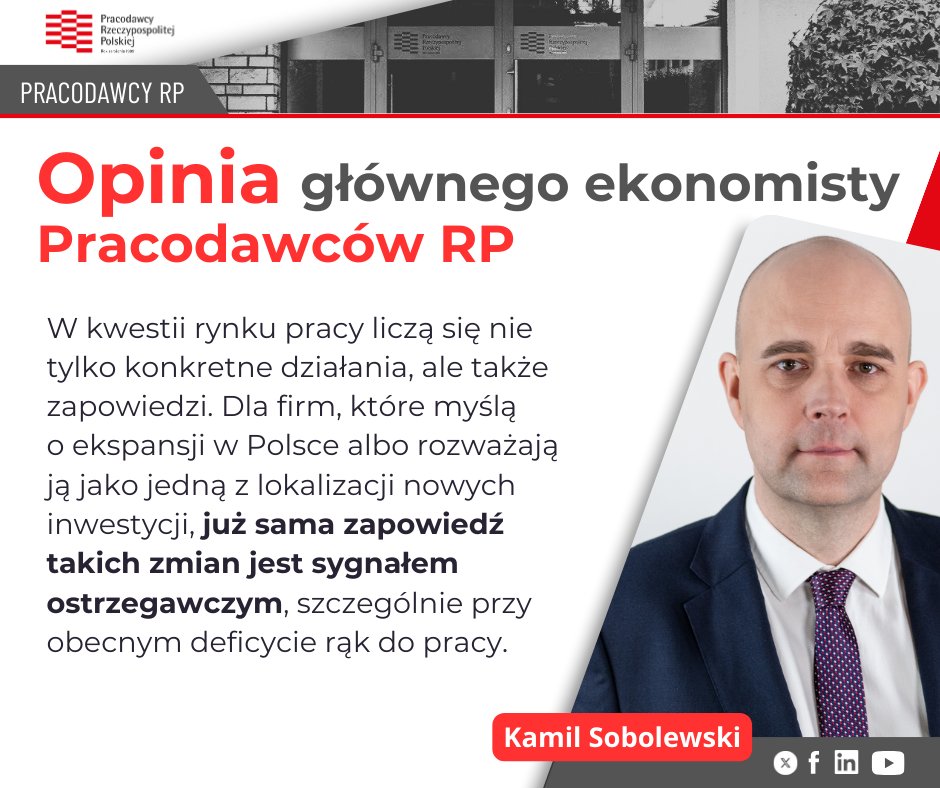 Zapowiedzi o podwyższaniu płacy minimalnej do 60% przeciętnego wynagrodzenia i o 4-dniowym tygodniu pracy to w obecnych warunkach ekonomicznych herezja. - @KamSobolewski, główny ekonomista @PracodawcyRP. Cały artykuł 👉 rp.pl/wynagrodzenia/…